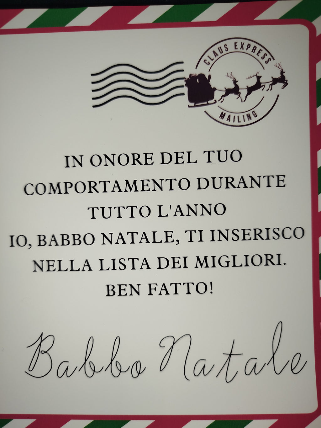Attestato di merito di Babbo Natale