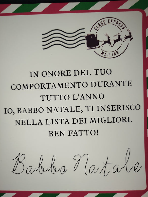 Attestato di merito di Babbo Natale