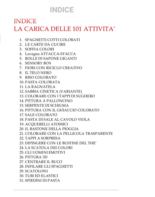 Libro in PDF per bambini dai 12 mesi con 101 attività educative